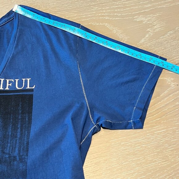 Literature Noir RARE Tee Womens Medium Blue Pulp Fiction Foil THE BEAUTIFUL FALL - Picture 10 of 12